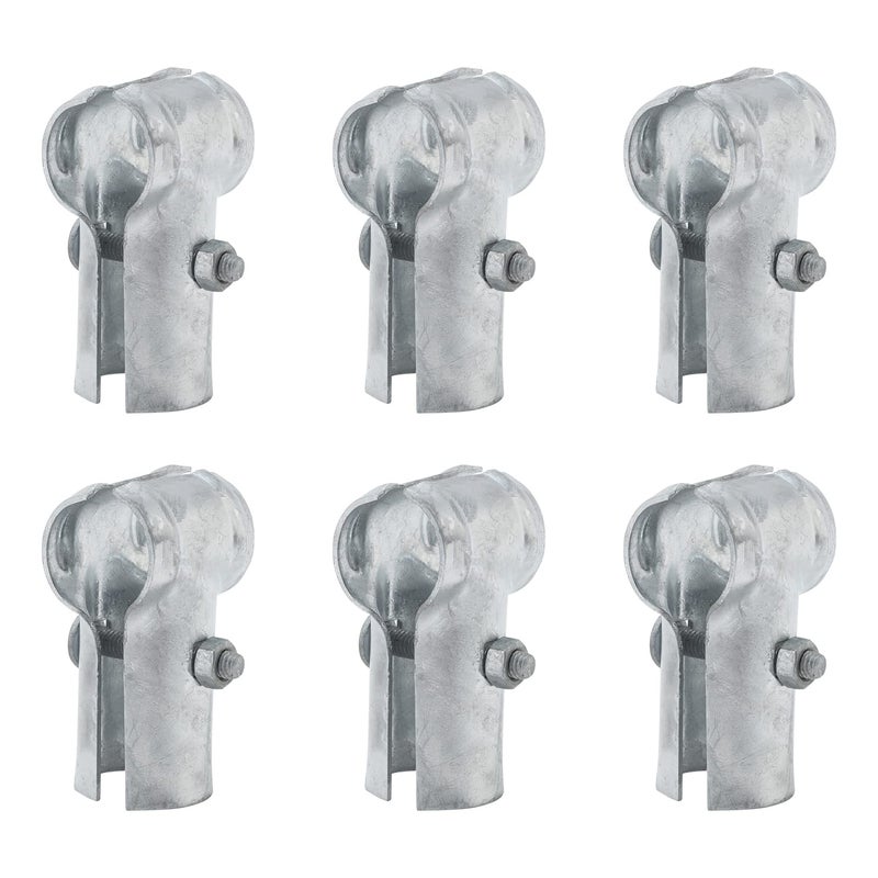 VIVIDA End Rail Clamps 1-3/8"" x 1-3/8"", End Rail T Clamps Chain Link Fence Fittings, Panel T Clamps for 1-3/8"" OD Pipe, Galvanized Fence Pipe T Clamps, Chain Link Fence Parts, 6 PCS - Image 1